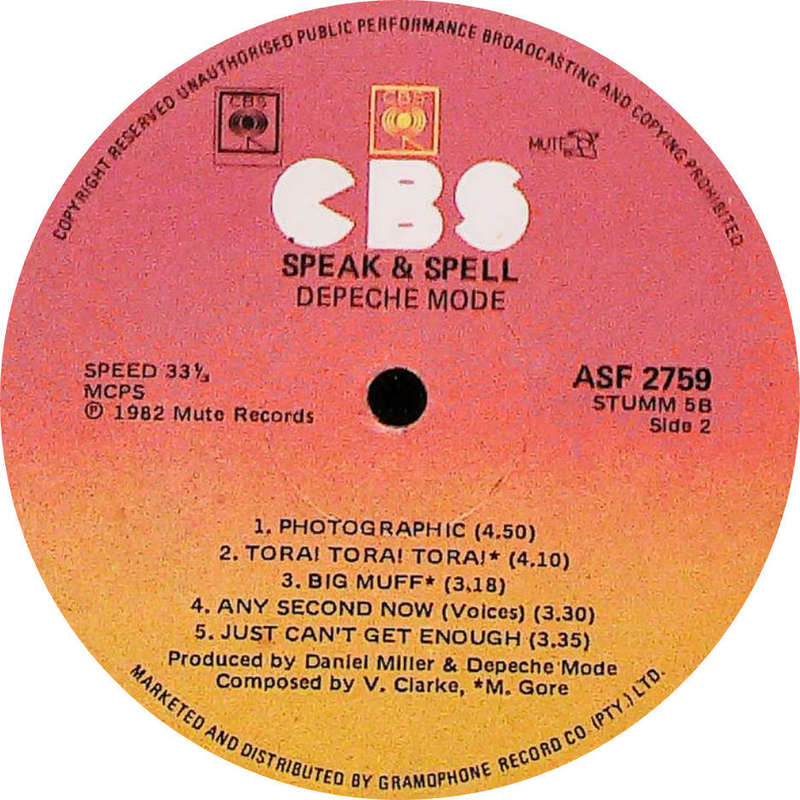 DEPECHE MODE - Speak & Spell - South African Vinyl Album - ASF2759