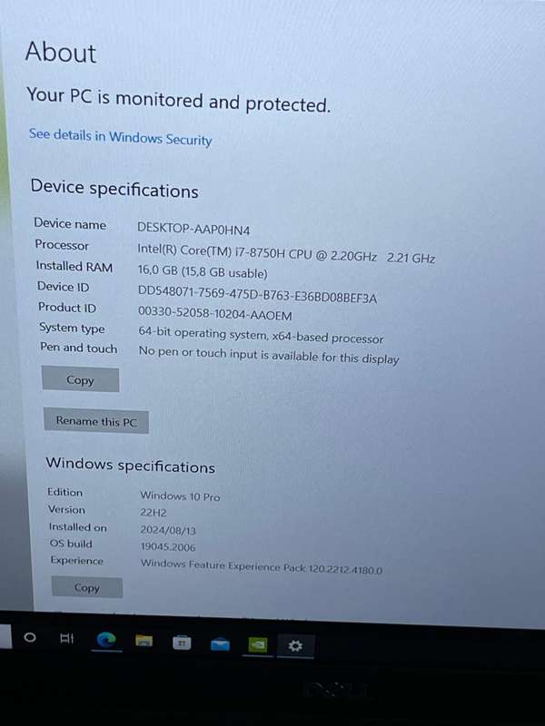 DELL PRECISION 3530 | 8TH GEN CORE i7-8750H | 16GB DDR4 | 256GB SSD | 15.6` FHD | 4GB NVIDIA QUADRO