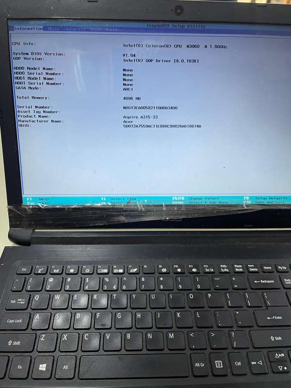 ACER ASPIRE A315-33 MOTHERBOARD  (INTEL CELERON N3060 @ 1.60GHz)
