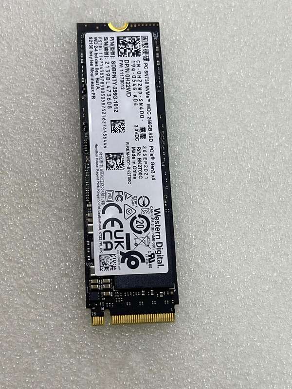 256GB WDC  PC SN730 NVMe SSD M.2 2280 PCIe Gen3 x4