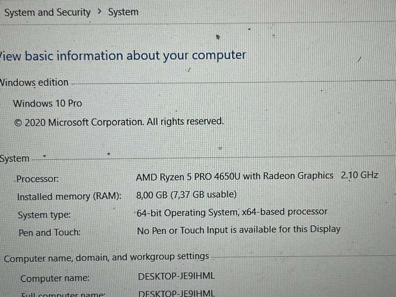 ACER TRAVELMATE P215-41 MOTHERBOARD (AMD RYZEN 5 PRO 4650U)