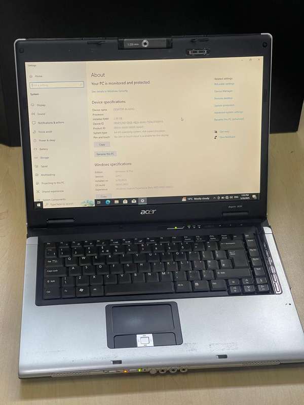 HP ASPIRE 5630 | INTEL CORE 2  CPU T5500 | 2GB RAM | 120GB HDD | 15.4" SCREEN | WIN10 PRO