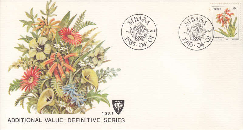 VENDA 1985: OFFICIAL FDC 1.23.1 ADDITIONAL 12c VALUE
