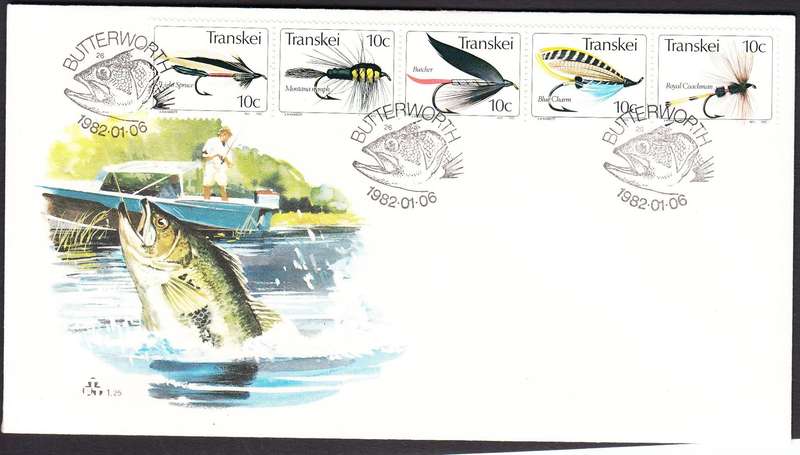 TRANSKEI 1982: FDC 1.25D FISHING FLIES (SACC 102)