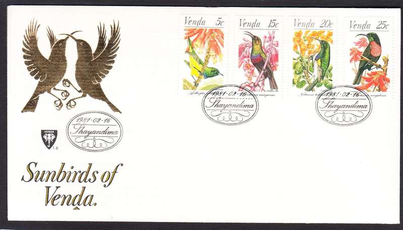 VENDA 1981: OFFICIAL FDC 1.6 SUNBIRDS OF VENDA