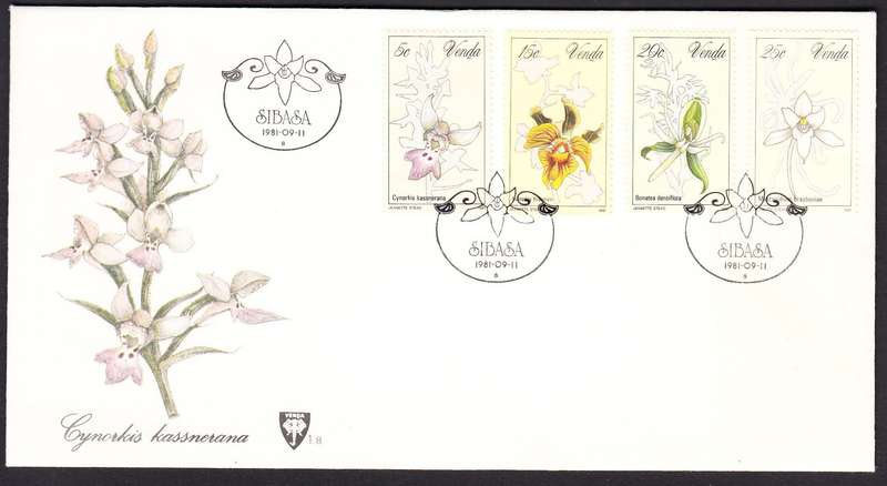 VENDA 1981: OFFICIAL FDC 1.8 ORCHIDS