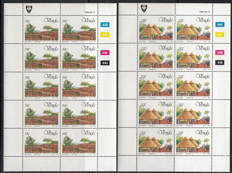 VENDA 1984: 5th ANNIVERSARY OF INDEPENDENCE FULL SET OF SHEETS OF 10 MNH (SACC 100-103)