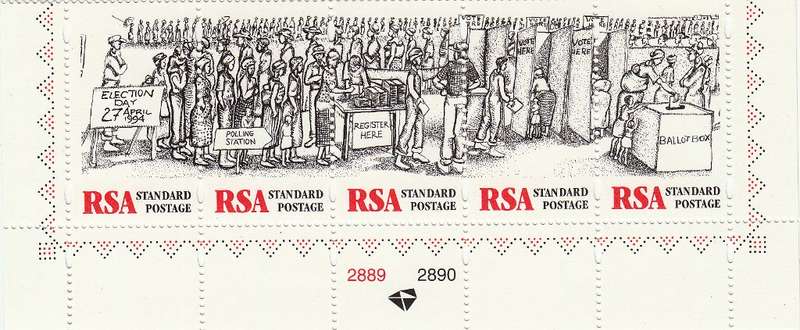 RSA  1997: FREEDOM DAY CONTROL STRIP MNH (SACC 1014)