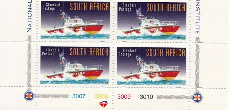 RSA 1998: NATIONAL SEA RESCUE INSTITUTE CONTROL BLOCK OF 4 MNH (SACC 1084)