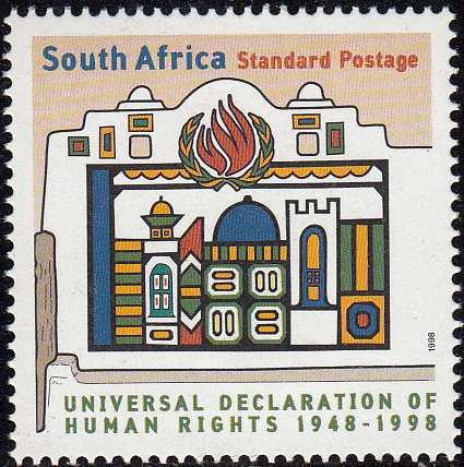 RSA 1998: UNIVERSAL DECLARATION OF HUMAN RIGHTS CONTROL BLOCK MNH (SACC 1182)