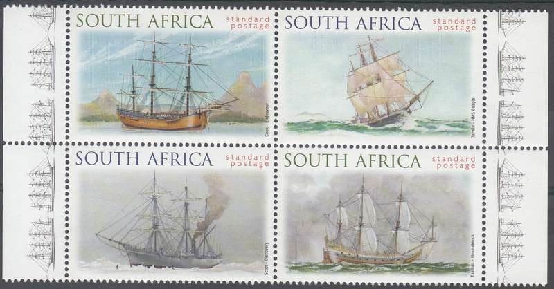 RSA 1999 SAILING THE SOUTHERN OCEANS SETENANT BLOCK OF 4 MNH (SACC 1188-1191)
