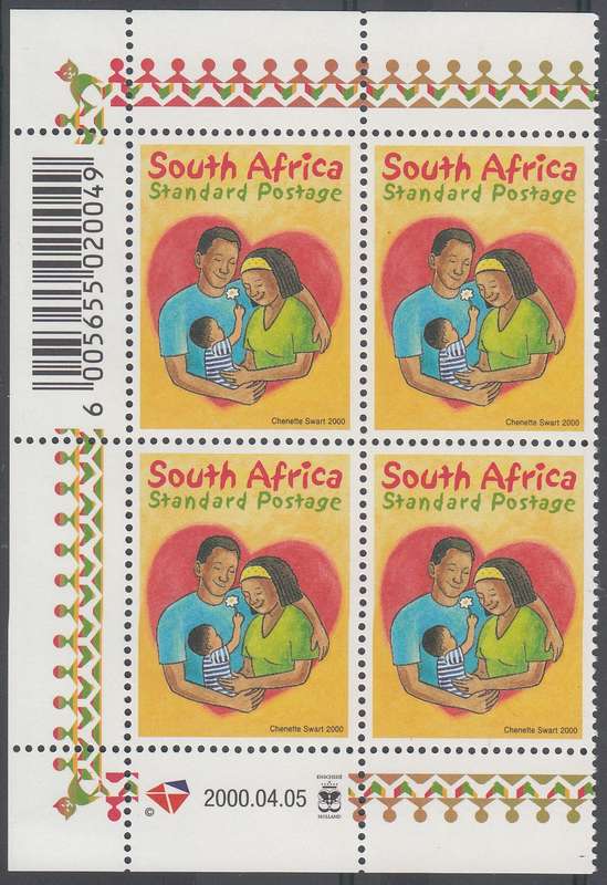 RSA 2000: FAMILY DAY CONTROL BLOCK OF 4 MNH (SACC 1253)