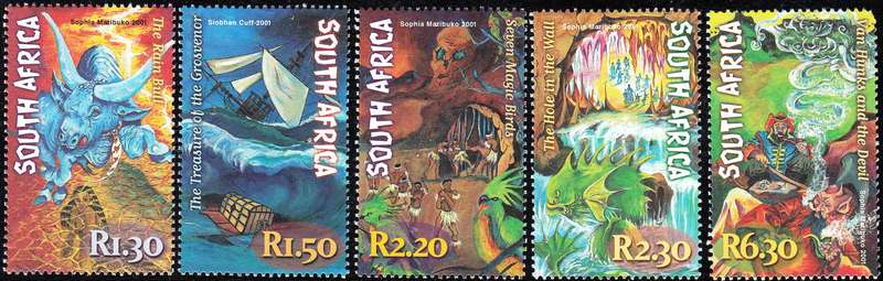 RSA 2001: S.A. MYTHS AND LEGENTS FULL SET MNH (SACC 1342-1346)