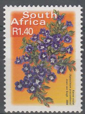 RSA 2001: 7th DEFINITIVE ISSUE R1.40 KAROO VIOLET MNH (SACC 1360)