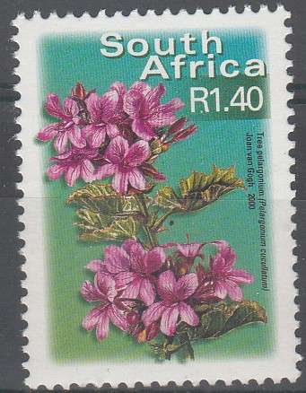 RSA 2001: 7th DEFINITIVE ISSUE R1.40 TREE PELARNONIUM MNH (SACC 1361)
