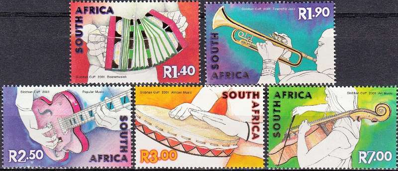 RSA 2001: CELEBRATION OF MUSIC IN SA FULL SET OF 5 MNH (SACC1434-1438)