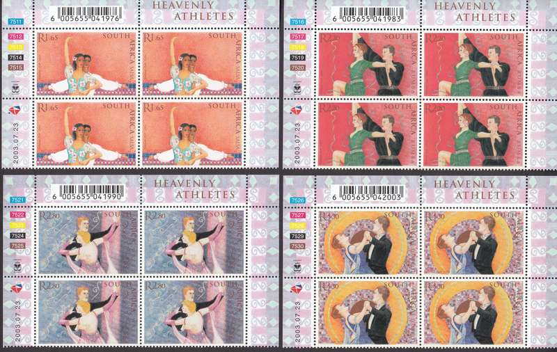 RSA 2003: DANCING FULL SET CONTROL BLOCKS MNH (SACC 1551-1555)
