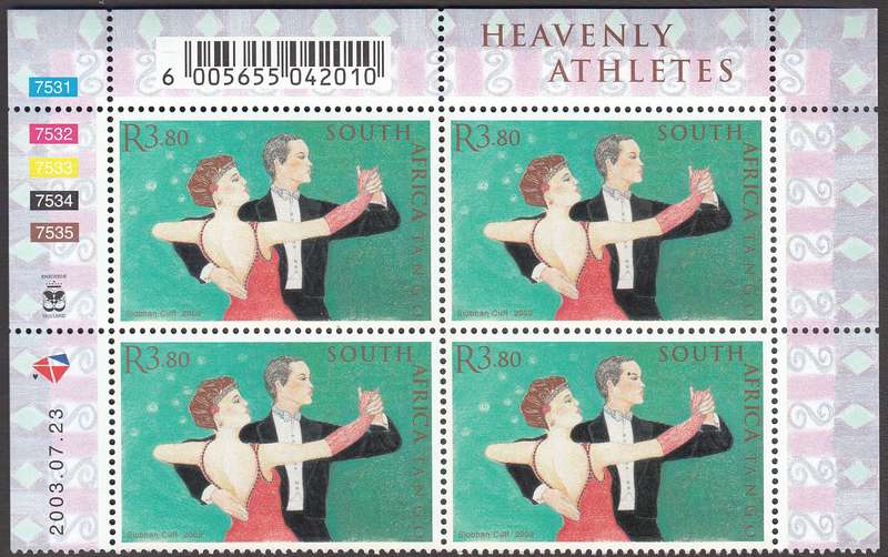 RSA 2003: DANCING FULL SET CONTROL BLOCKS MNH (SACC 1551-1555)