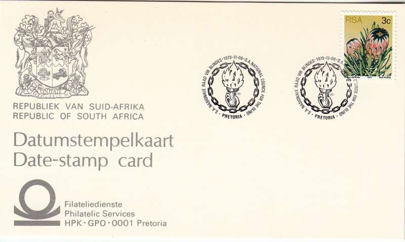 RSA DATE-STAMP CARD 1979: SA NATIONAL COUNCEL FOR THE BLIND