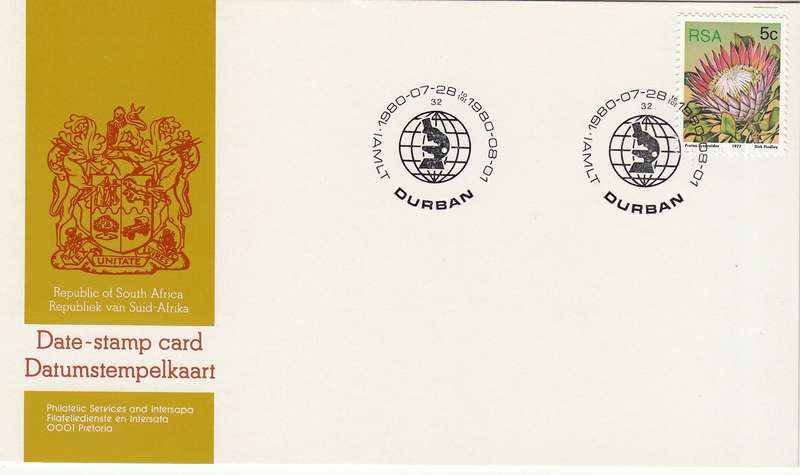 RSA DATE-STAMP CARD 1980: IAMIT DURBAN