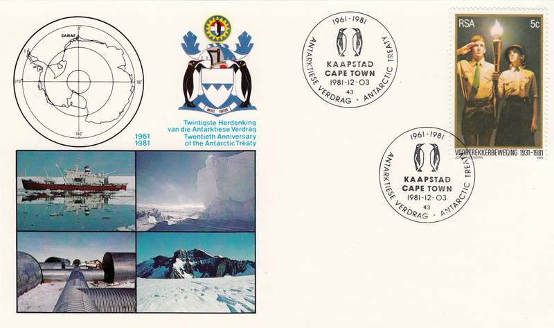 RSA DATE-STAMP CARD 1981 ANTARTIC TREATY