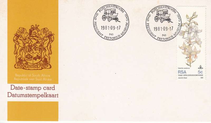 RSA DATE-STAMP CARD 1981 PRES PRETORIUS MUSEUM POTCHEFSTROOM