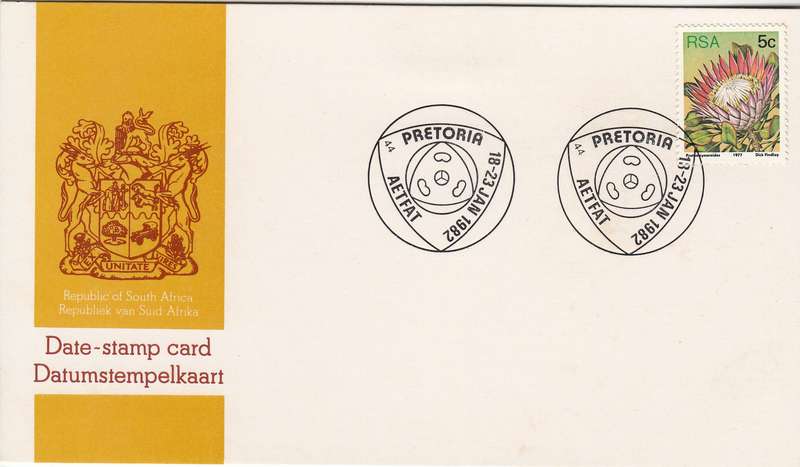 RSA DATE-STAMP CARD 1982: AETFAT PRETORIA