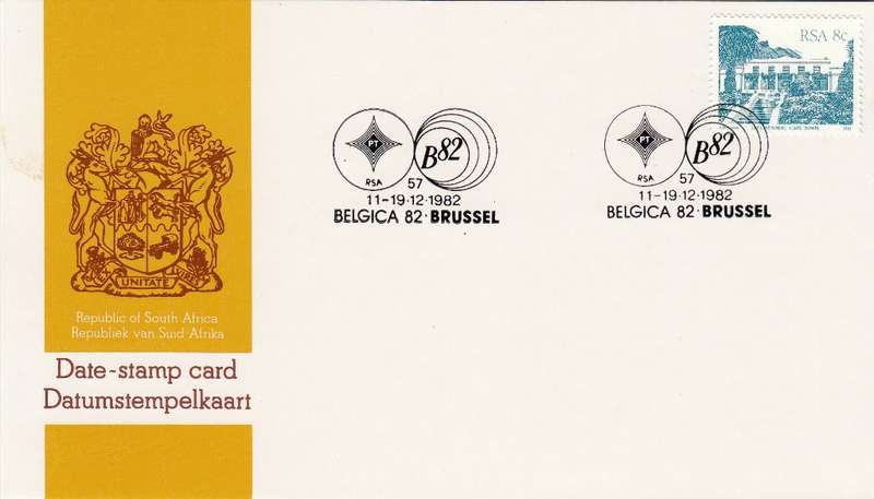 RSA DATE-STAMP CARD 1982: BELGICA BRUSSEL