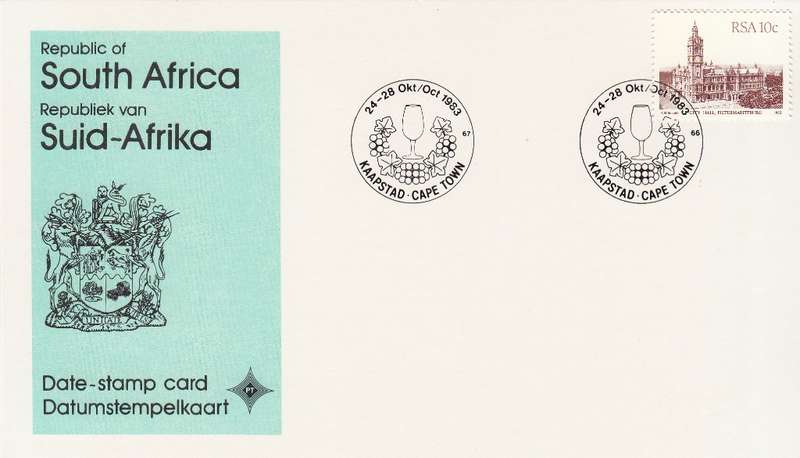 RSA DATE-STAMP CARD 1983: WINE FESTIVAL CAPE TOWN