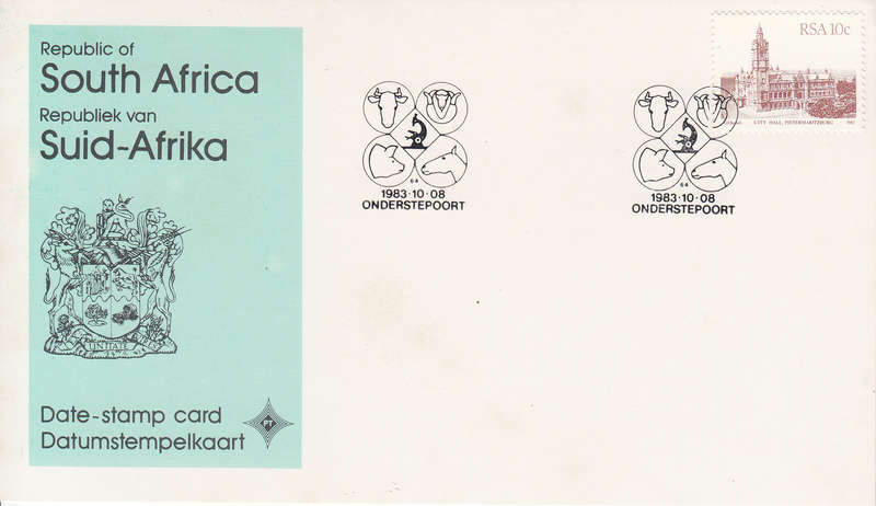 RSA DATE-STAMP CARD 1983: ONDERSTEPOORT