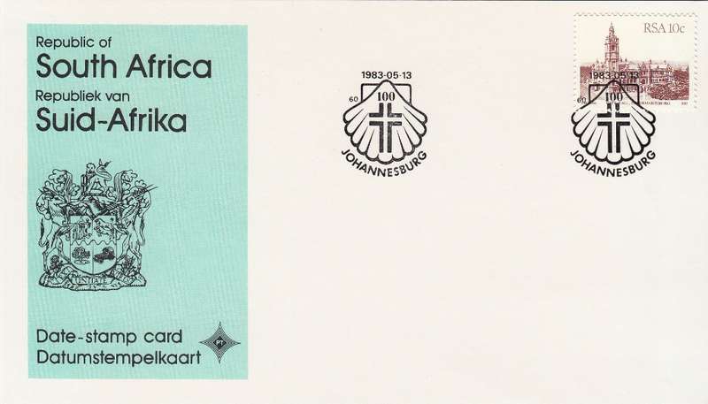 RSA DATE-STAMP CARD 1983: JOHANNESBURG