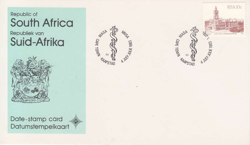 RSA DATE-STAMP CARD 1983: MEDICAL ASSOCIATION OF SA