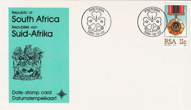 RSA DATE-STAMP CARD 1985: PRETORIA