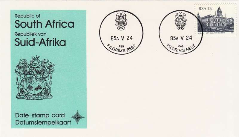 RSA DATE-STAMP CARD 1985: PELGRIMSRUST