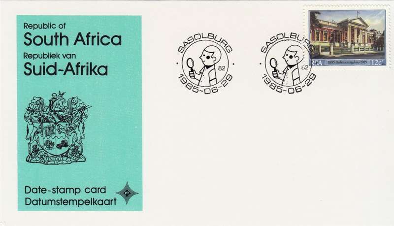 RSA DATE-STAMP CARD 1985: SASOLBURG