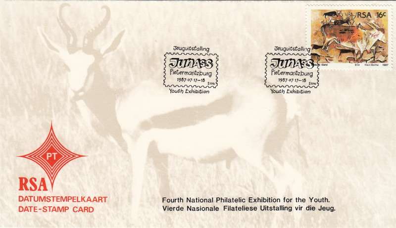 RSA DATE-STAMP CARD 1987: 4th YOUTH PHILATELIC EXHIBITION
