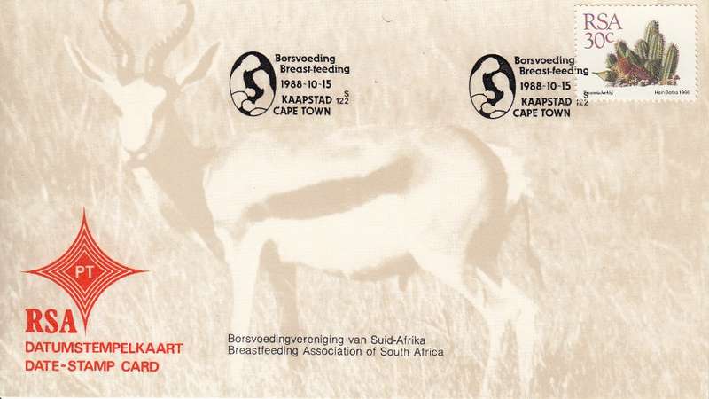 RSA DATE-STAMP CARD 1988: BREAST FEEDING COUNCIL OF SA