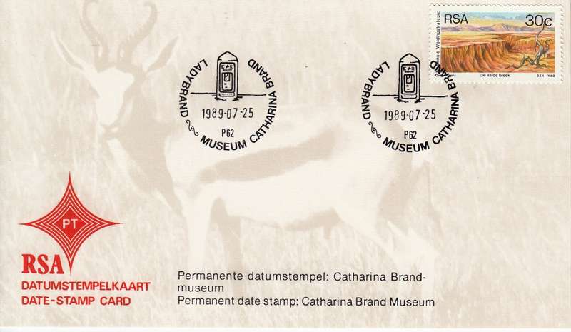 RSA DATE-STAMP CARD 1989: CATALINA BRAND MUSEUM