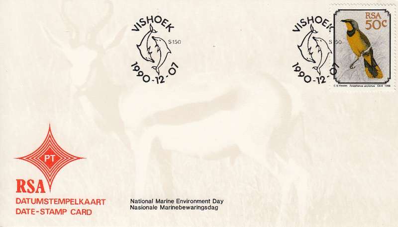 RSA DATE-STAMP CARD 1990: VISHOEK NATIONAL ENVIRONMENT DAY