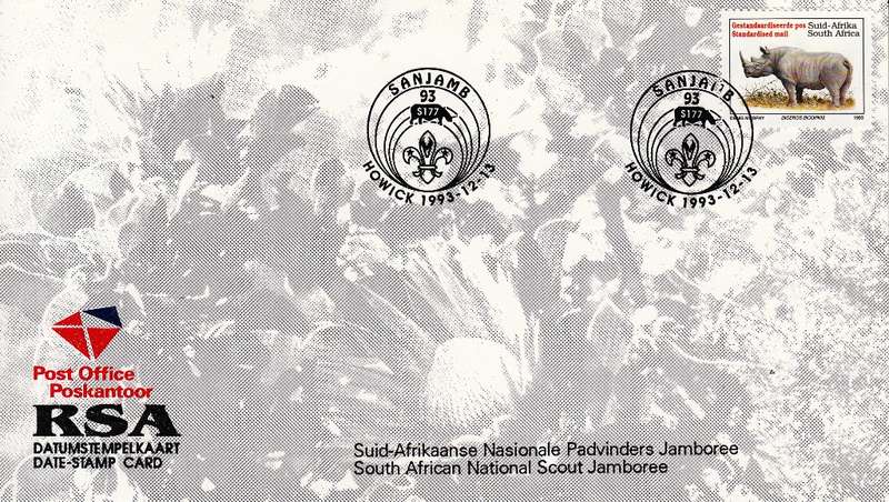 RSA DATE-STAMP CARD 1993: SA NATIONAL SCOUT JAMBOREE