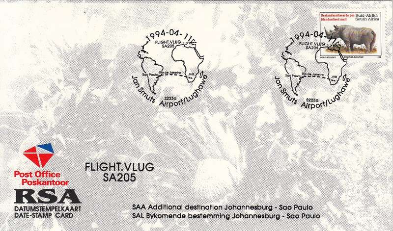 RSA DATE-STAMP CARD 1994: SAA ADD. DESTINATION SOA PALAO