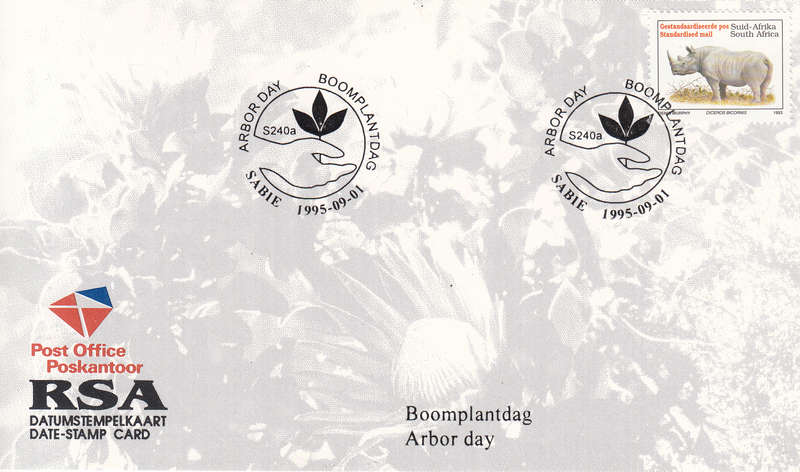 RSA DATE-STAMP CARD 1995: ARBOR DAY SABIE