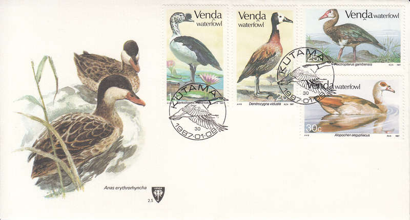 VENDA 1987: OFFICIAL FDC 2.5 WATERFOWL