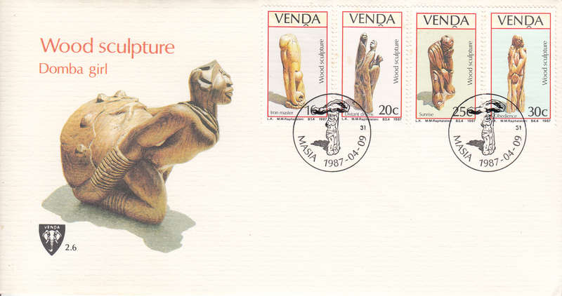 VENDA 1987: OFFICIAL FDC 2.6 WOOD SCULPTURES