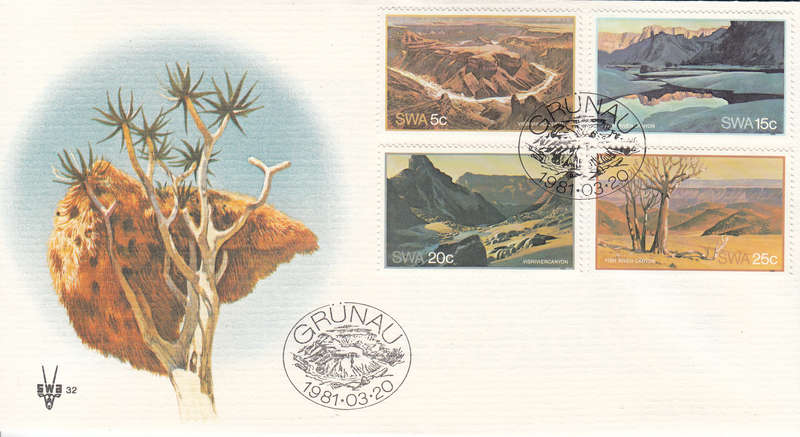 SWA 1981: OFFICIAL FDC 32 - FISH RIVER CANYON