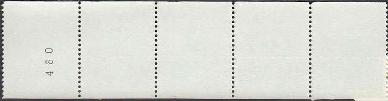 RSA 1977: 3rd DEFINITIVE ISSUE 1c COIL STRIP OF 5 MNH (SACC 435) - NUMBER AT BACK