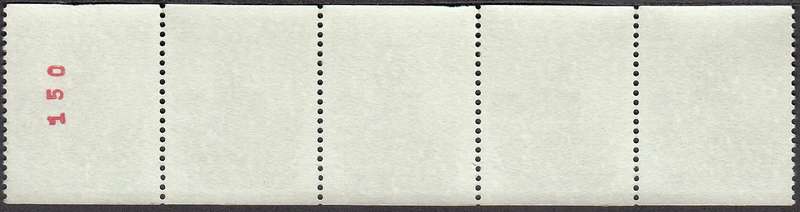 RSA 1977: 3rd DEFINITIVE ISSUE 2c COIL STRIP OF 5 MNH (SACC 436) - NUMBER AT BACK - LIGHTER SHADE