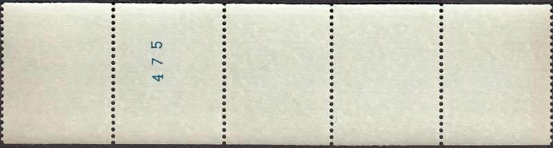 RSA 1977: 3rd DEFINITIVE ISSUE 5c COIL STRIP OF 5 MNH (SACC 437) - NUMBER AT BACK