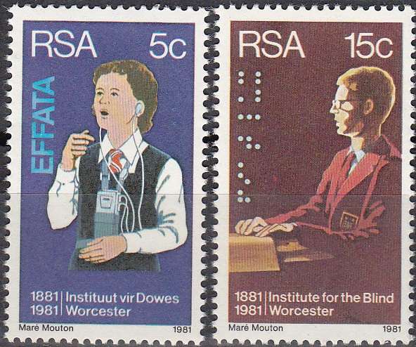 RSA 1981 CENTENARY OF INSTITUTES FOR THE DEAF and BLIND FULL SET MNH SACC499-500