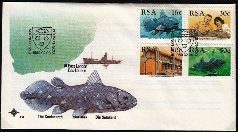 RSA 1989: OFFICIAL FDC 5.3 - THE COELACANTH